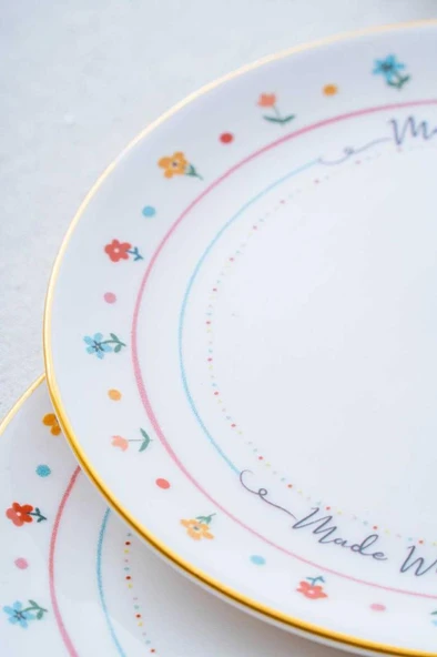 Acar Livaldi Porselen 6 Parça Pasta Tabağı 19 cm - 2