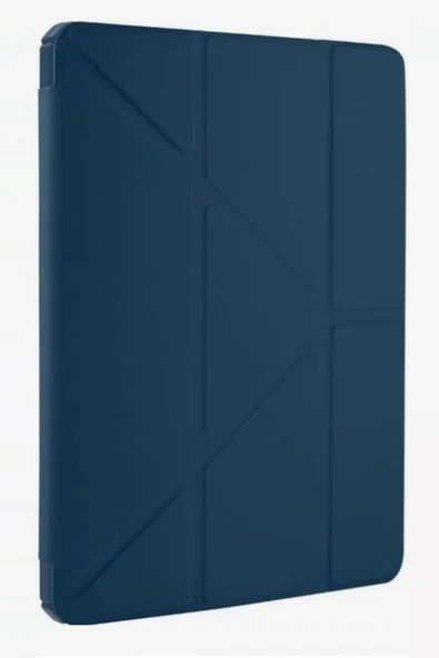 Ipad (A16) 11. Nesil 2025 11 ınç Kılıf Kalem Bölmeli Trifolding Standlı Uyku Modlu Silikon Kapak  PETROL MAVİSİ - 3