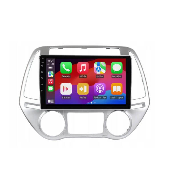 Hyundai i20 Araç Multimedya Android Ekran Carplay Double Teyp 2+32 9" 13-14 Düz Dijital Silver BLUEWAY - 2