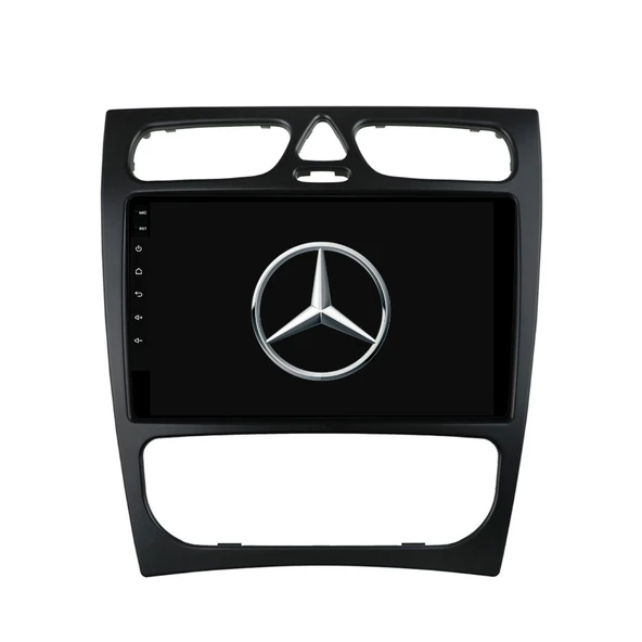 Mercedes C Class C180 (W203-W209) Araç Multimedya Android Ekran Carplay 2+32 9" 00-04 Black BLUEWAY
