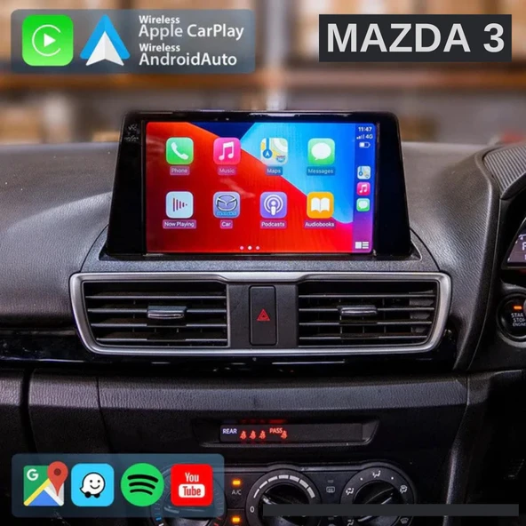 Mazda Mazda 3 Araç Multimedya Android Ekran Carplay Navigasyon Double Teyp 2+32 9" 14-18 Black BLUEWAY - 4