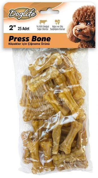 DOGLİFE PRESS KEMİK NATUREL 9-10GR/AD. 25Lİ