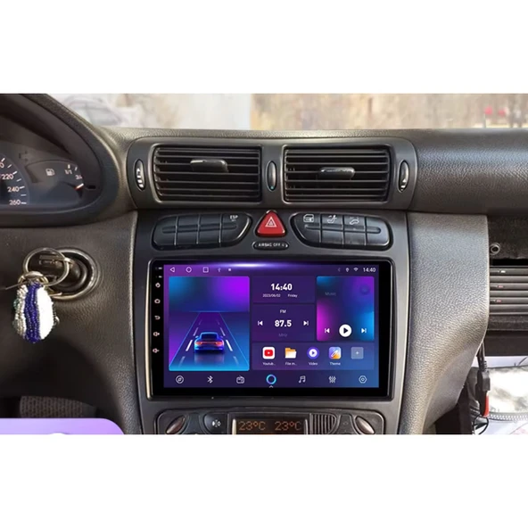 Mercedes C Class C180 (W203-W209) Araç Multimedya Android Ekran Carplay 2+32 9" 00-04 Black BLUEWAY - Resim 4