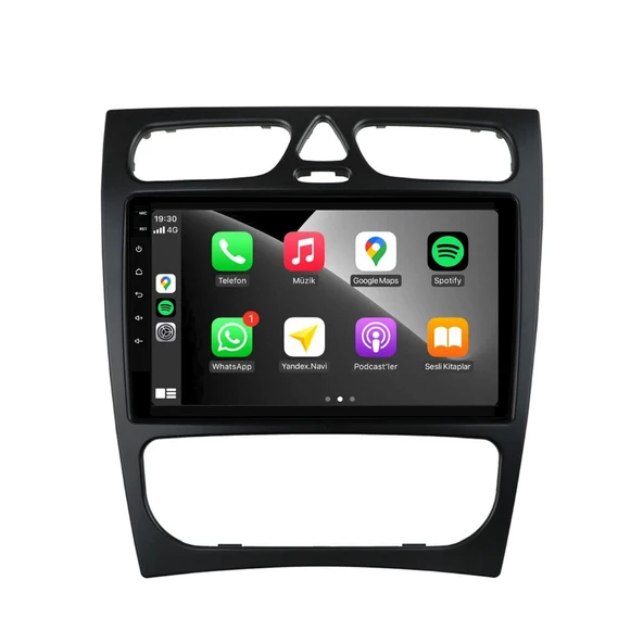 Mercedes C Class C180 (W203-W209) Araç Multimedya Android Ekran Carplay 2+32 9" 00-04 Black BLUEWAY - Resim 2