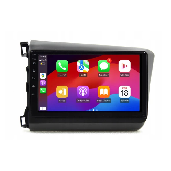 Honda Civic Fb7 Araç Multimedya Android Ekran Carplay Navigasyon Double Teyp 2+32 9" 12-15 Gri BLUEWAY - 3