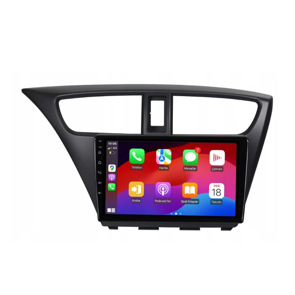 Honda Civic Sport Araç Multimedya Android Ekran Carplay Double Teyp 2+32 9" 12-14 Black BLUEWAY - Resim 3