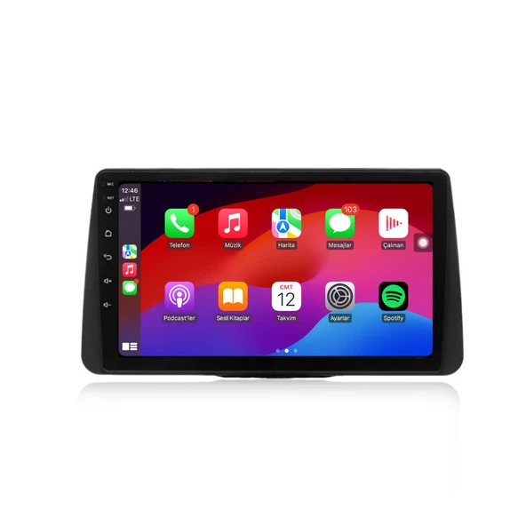 Fiat Egea Araç Multimedya Android Ekran Carplay Navigasyon Double Teyp 2+32 9" 20-21 Black BLUEWAY - 4