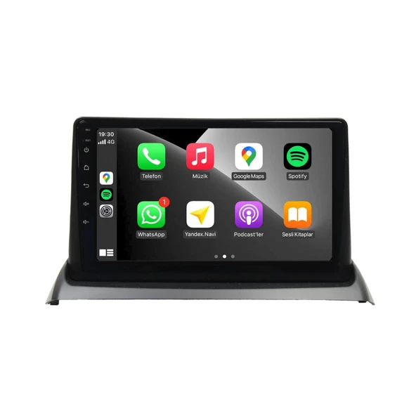 Renault Clio Classic Araç Multimedya Android Ekran Carplay Double Teyp 2+32 9" 98-05 Black BLUEWAY - Resim 3