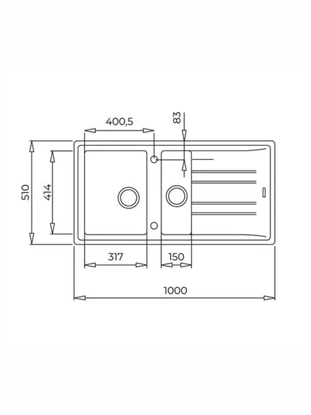 Teka Stone 60 B TG Metalik Siyah Eviye 115360003 - 3