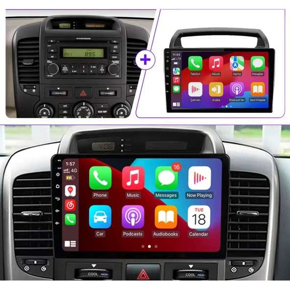 Kia Carnival VQ Araç Multimedya Android Ekran Carplay Double Teyp 2+32 9" 07-09 Black BLUEWAY - 5