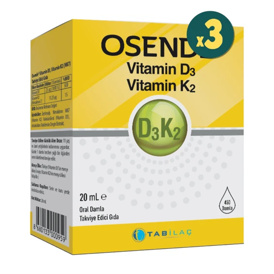 Osende Vitamin D3 K2 Damla 20 ml 3 Adet