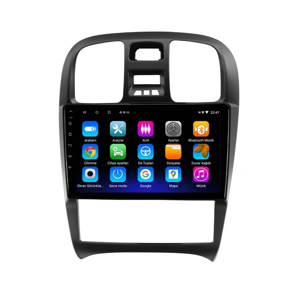 Hyundai Sonata Araç Multimedya Android Ekran Carplay Double Teyp 2+32 9" 04-05 Black BLUEWAY - Resim 3