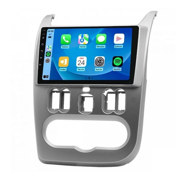 Dacia Logan Araç Multimedya Android Ekran Carplay Navigasyon Double Teyp 2+32 9" 09-12 Silver BLUEWAY - 2