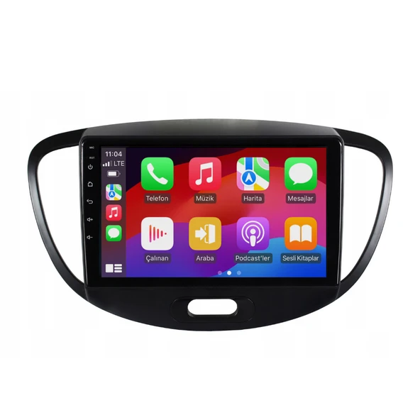 Hyundai i10 Araç Multimedya Android Ekran Carplay Navigasyon Double Teyp 2+32 9" 08-12 Black BLUEWAY - Resim 3