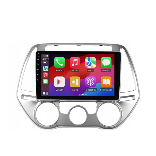 Hyundai i20 Araç Multimedya Android Ekran Carplay Double Teyp 2+32 9" 13-14 Düz Analog Silver BLUEWAY - Resim 2