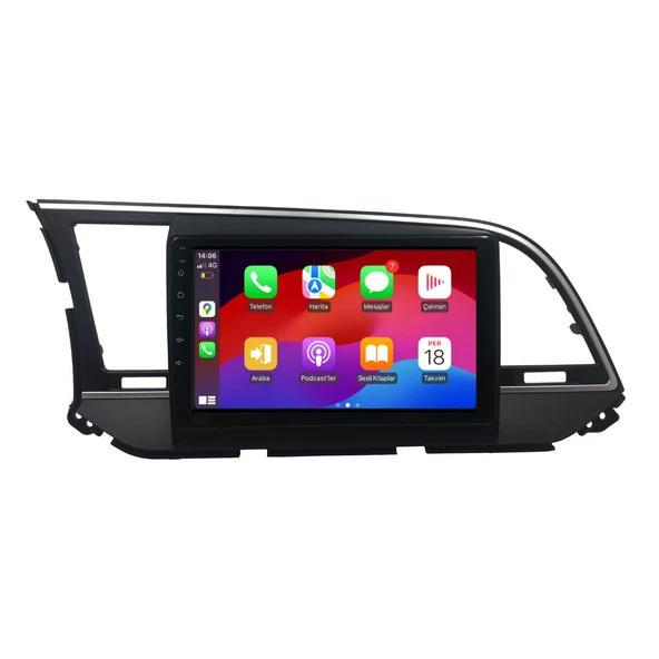 Hyundai Elantra Araç Multimedya Android Ekran Carplay Double Teyp 4+64 9" 16-18 Black BLUEWAY - 3