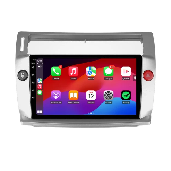 Citroën C4 Araç Multimedya Android Ekran Carplay Double Teyp Navigasyon 4+64 9" 05-11 Silver BLUEWAY - Resim 2