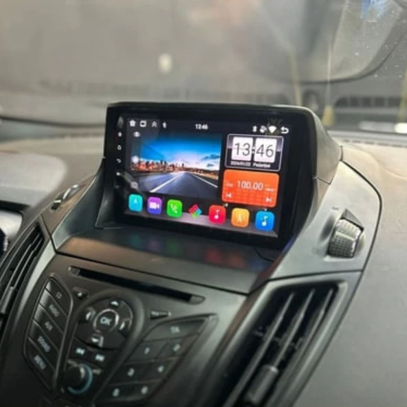 Ford Kuga Araç Multimedya Android Ekran Carplay Navigasyon Double Teyp 4+64 9" 14-20 Black BLUEWAY - Resim 4