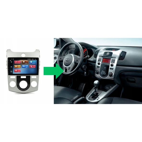 Kia Cerato Araç Multimedya Android Ekran Carplay Navigasyon Double Teyp 4+64 9" 08-13 Silver BLUEWAY - 5