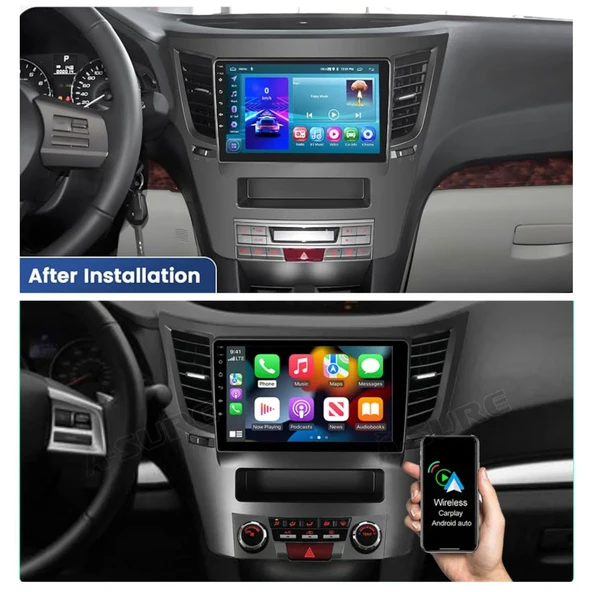 Subaru Outback / Legacy Araç Multimedya Android Ekran Carplay Double Teyp 2+32 9" 10-14 Silver BLUEWAY - 5
