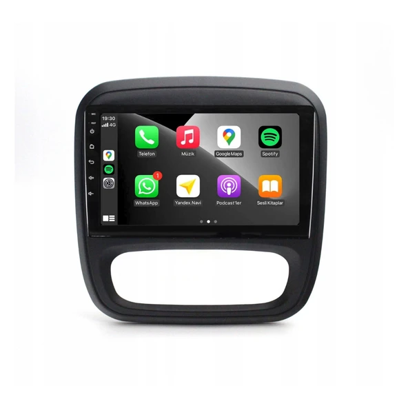 Renault Trafic Araç Multimedya Android Ekran Carplay Double Teyp 4+64 9" 15-21 Black BLUEWAY - Resim 3