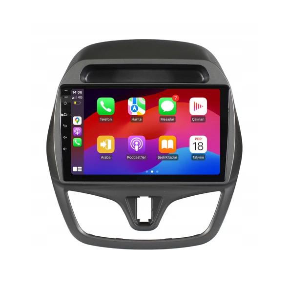 Chevrolet Spark Araç Multimedya Android Ekran Carplay Navigasyon Double Teyp 4+64 9" 15-18 Gri BLUEWAY - 3