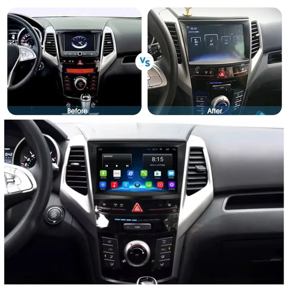 Ssangyong Tivoli Araç Multimedya Android Ekran Carplay Double Teyp 2+32 9" 15-19 Black BLUEWAY - Resim 4