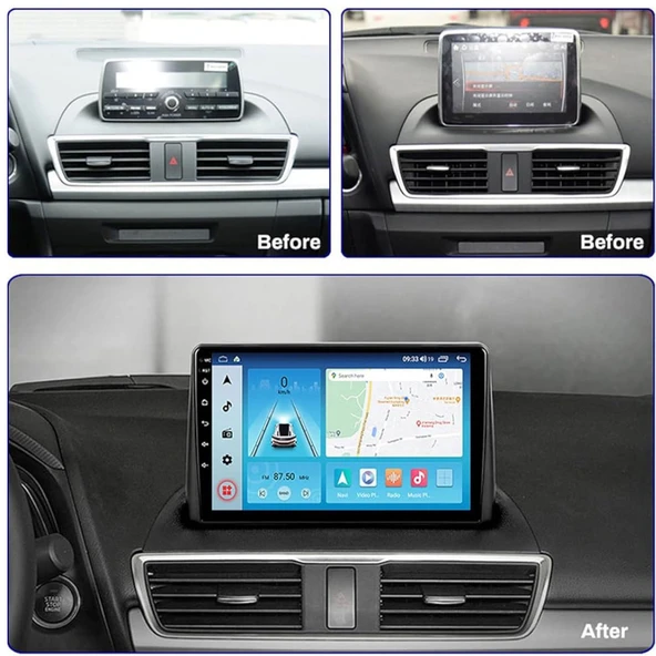 Mazda Axela Araç Multimedya Android Ekran Carplay Navigasyon Double Teyp 4+64 9" 13-17 Black BLUEWAY - 4