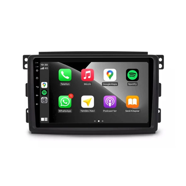 Smart Fortwo - Forfour Araç Multimedya Android Ekran Carplay Double Teyp 2+32 9" 04-10 Black BLUEWAY - Resim 2