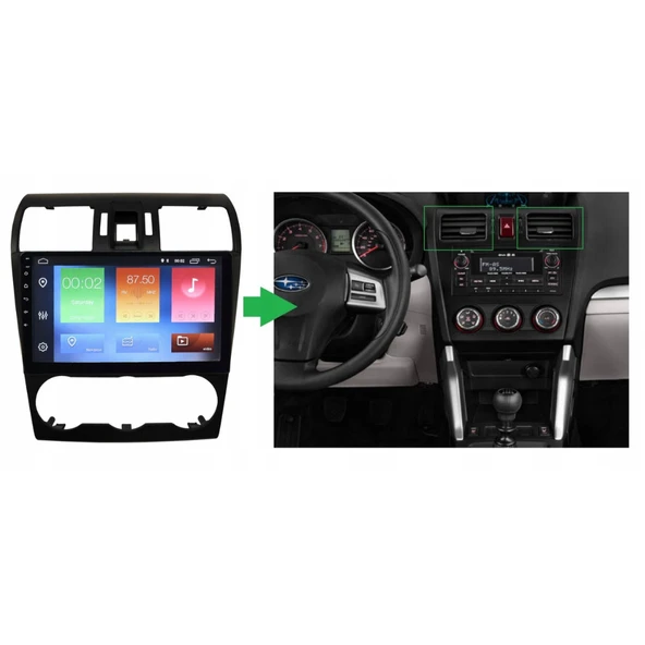 Subaru Forester Araç Multimedya Android Ekran Carplay Double Teyp 4+64 9" 15-18 Black BLUEWAY - 5