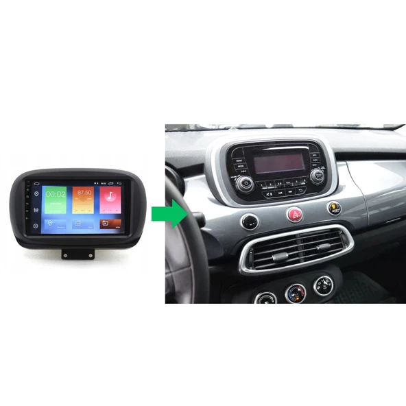 Fiat 500X Araç Multimedya Android Ekran Carplay Navigasyon Double Teyp 4+64 9" 15-21 Black BLUEWAY - 5