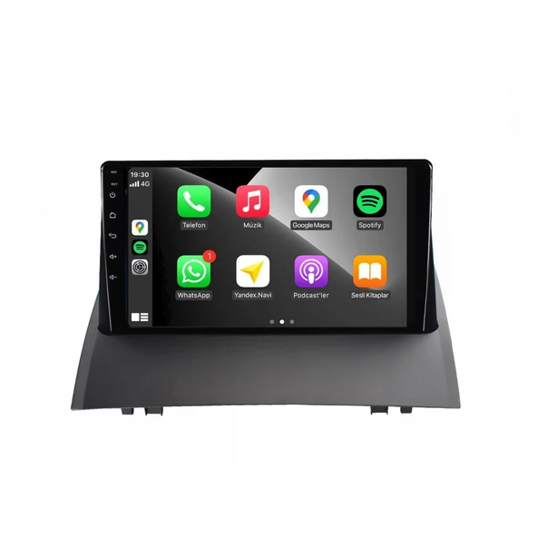 Renault Megane 2 Araç Multimedya Android Ekran Carplay Double Teyp 2+32 9" 04-08 Black BLUEWAY - 3