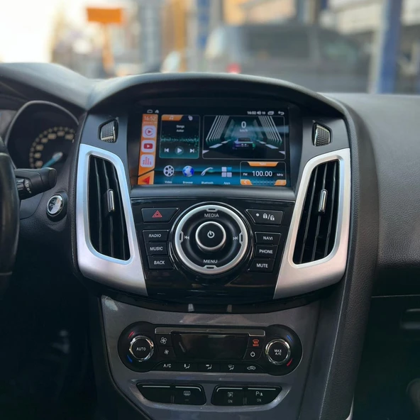 Ford Focus 3-4 Araç Multimedya Android Ekran Carplay Double Teyp 4+64 9" 11-19 Tuşlu Black BLUEWAY - Resim 4