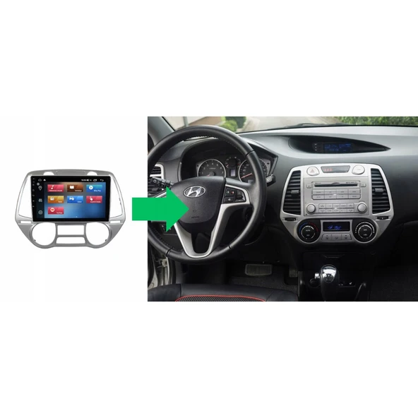 Hyundai i20 Araç Multimedya Android Ekran Carplay Double Teyp 4+64 9" 08-12 Dijital Y Silver BLUEWAY - 5