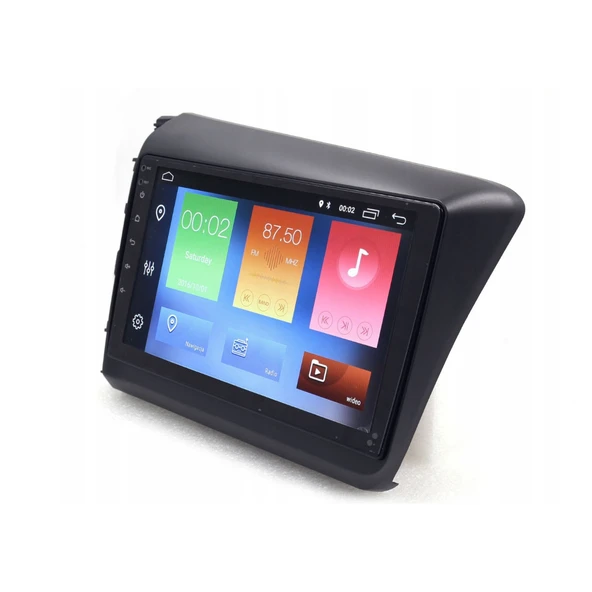 Honda Civic Fb7 Araç Multimedya Android Ekran Carplay Navigasyon Double Teyp 4+64 9" 12-15 Gri BLUEWAY - Resim 2