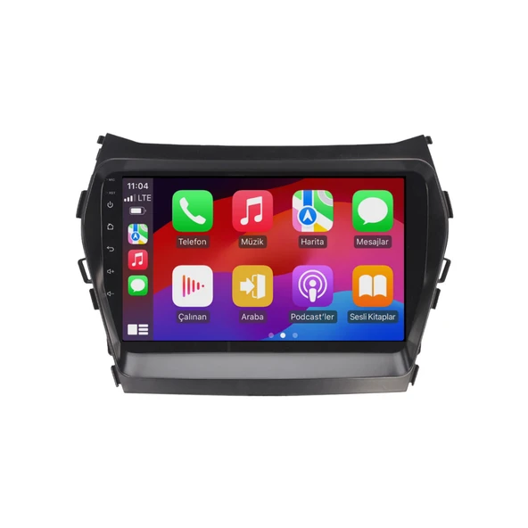 Hyundai ix45 Araç Multimedya Android Ekran Carplay Navigasyon Double Teyp 4+64 9" 13-17 Black BLUEWAY - Resim 2