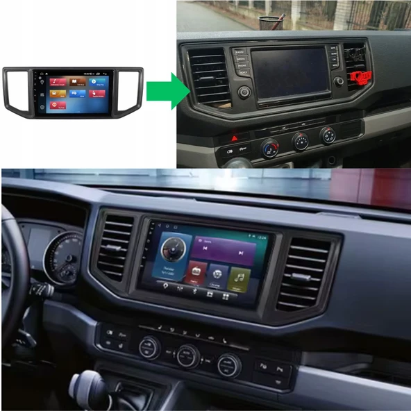Volkswagen Crafter Araç Multimedya Android Ekran Carplay Double Teyp 4+64 9" 17-21 Black BLUEWAY - Resim 5