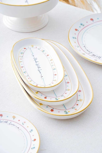 Acar Livaldi 3 Parça Kayık Tabak HCA-7730