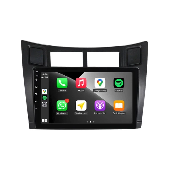 Toyota Yaris Araç Multimedya Android Ekran Carplay Navigasyon Double Teyp 4+64 9" 05-12 Black BLUEWAY - 2