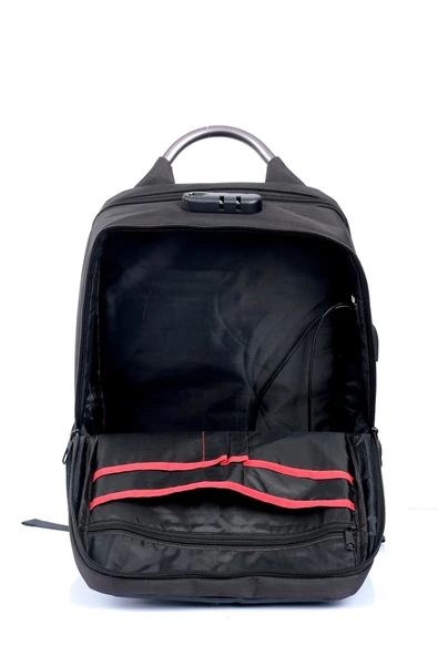 Ççs 51309 Kilitli Laptop Korumalı Usb Sırt Çantası Siyah - 4