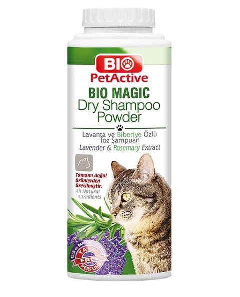 Biopet Bio-Magic Dry Shampoo Kedi 150gr Lavanta-Biberiye