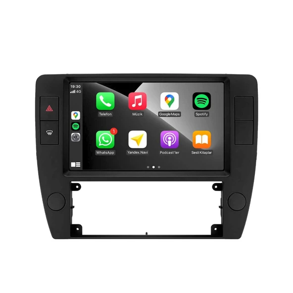 Volkswagen Passat B5 Araç Multimedya Android Ekran Carplay Navigasyon 4+64 9" 96-05 Black BLUEWAY BYK - Resim 2