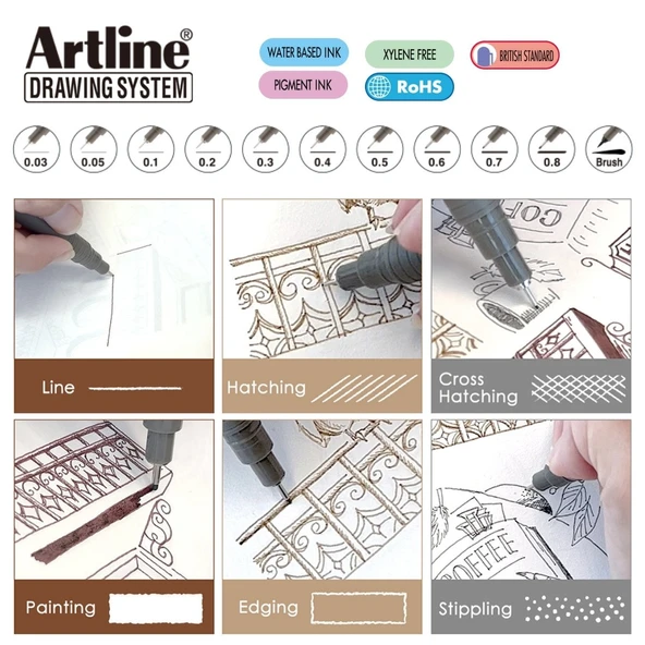 Artline Çizim Kalemi 0.5 MM Siyah | EK235 - 5