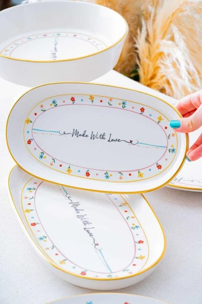 Acar Livaldi 3 Parça Kayık Tabak HCA-7730 - 3