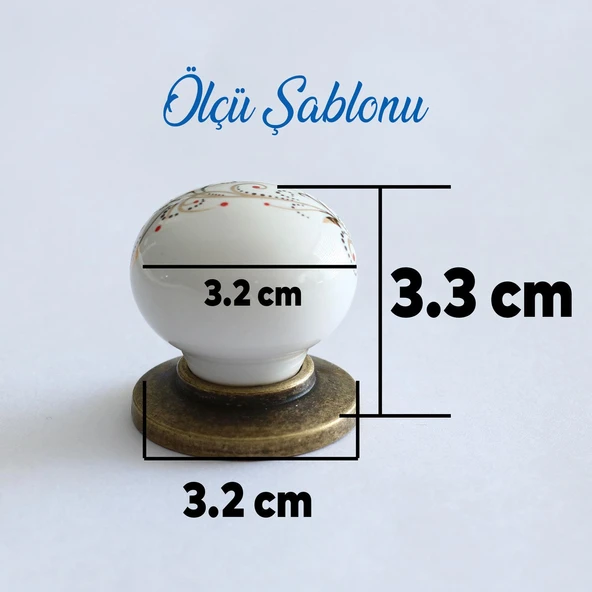 Porselen Kulp Çiçekli Düğme Mobilya Mutfak Dolabı Çekmece Dolap Kulpları Kapak Kulpu Kulbu - Resim 4