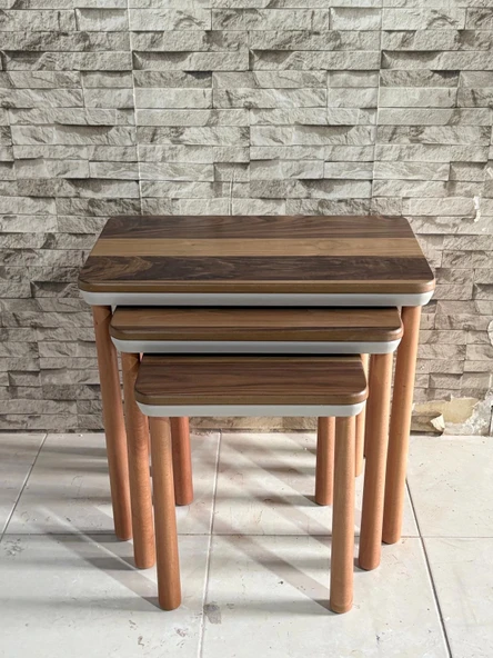 NİVEMESHOME ESTA CEVİZ-BEJ ZİGON SEHPA