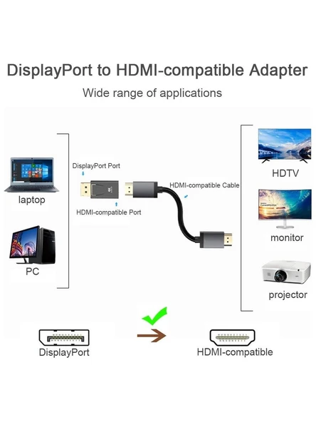 Daytona A4946 4K Destekli Displayport HDMI Çevirici Dönüştürücü Adaptör - 3