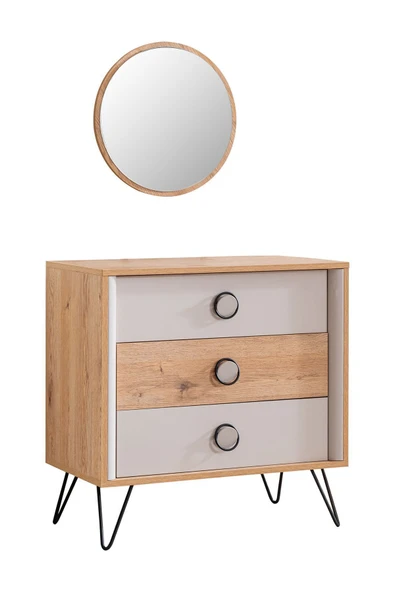 Dolunay Genç Odası - 3 Kapılı Dolap, Karyola, Komodin, Şifonyer, Masa - 7