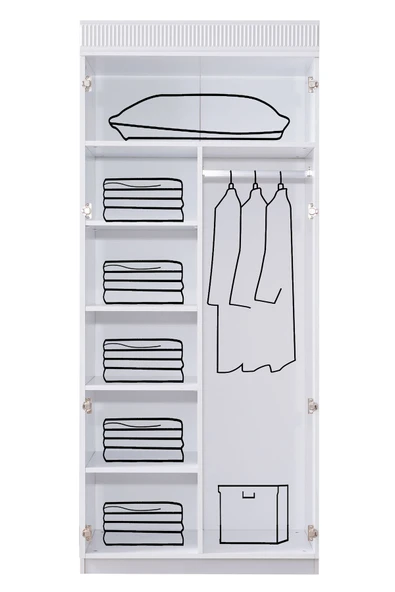 Dolunay Çocuk Odası Takımı, Dolunay 4 Kapaklı Dolap, Star Büyüyen Beşik, Şifonyer, Kitaplık - 4