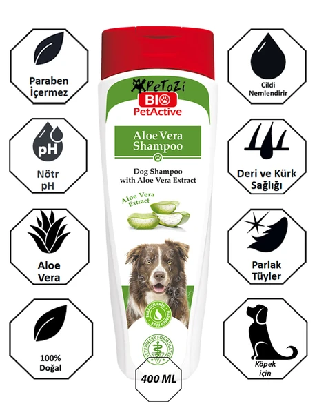 Köpekler için Aloe Vera Özlü Şampuan 400 ML